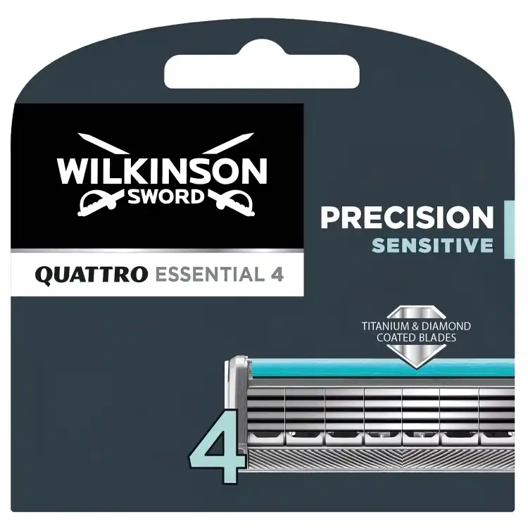 Eines der Produktbilder von Wilkinson Sword Quattro Essential 4 Precision Sensitive Rasierklingen 8er Packung