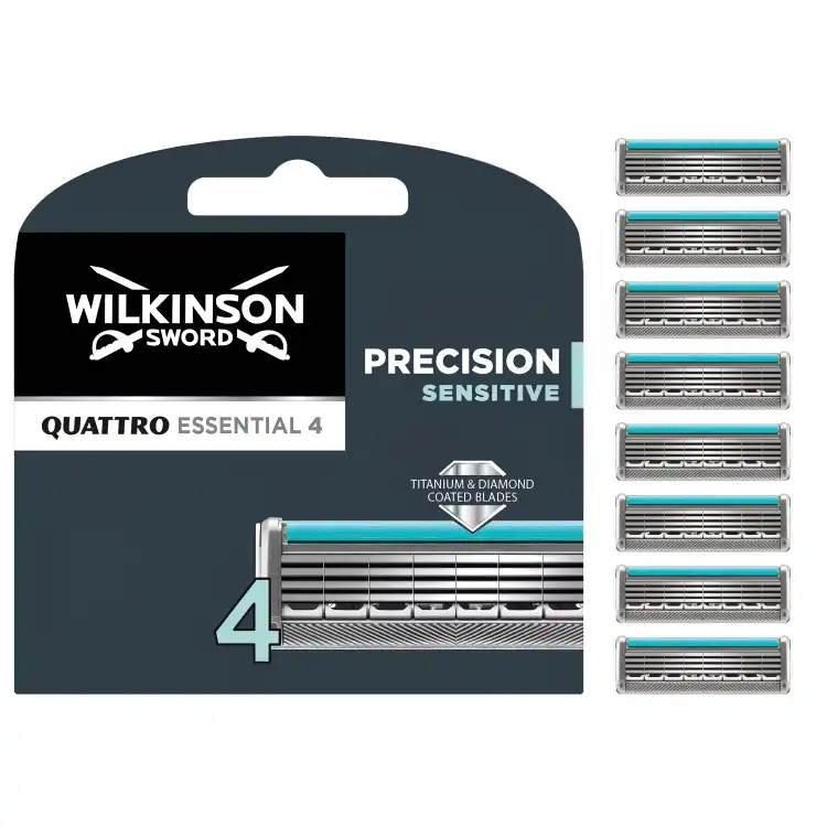 Eines der Produktbilder von Wilkinson Sword Quattro Essential 4 Precision Sensitive Rasierklingen 8er Packung